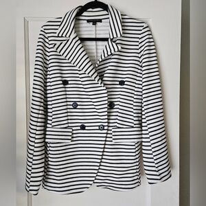 Banana Republic Navy and White Striped Jacket